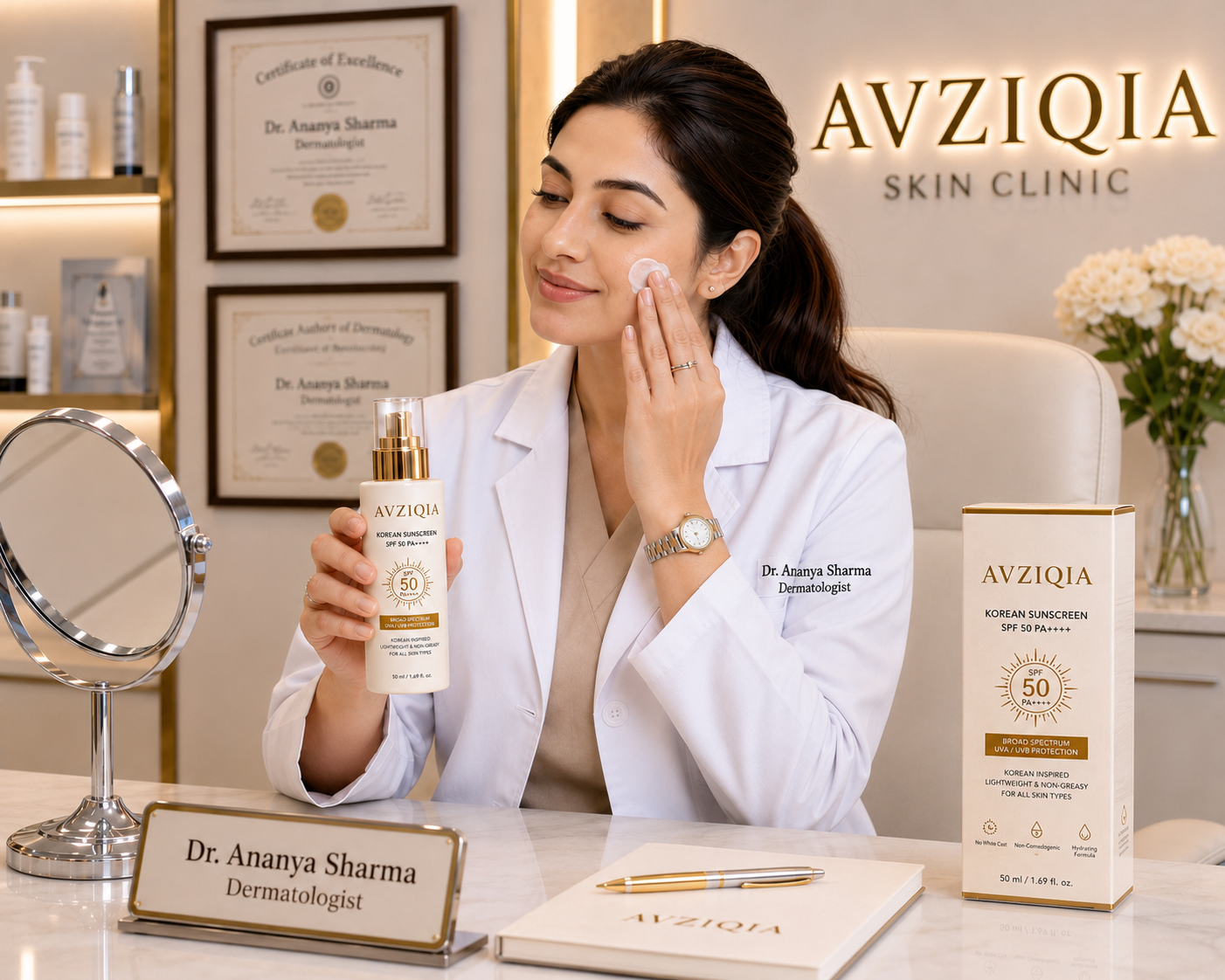 AVZIQIA कोरियन सनस्क्रीन एसपीएफ 50