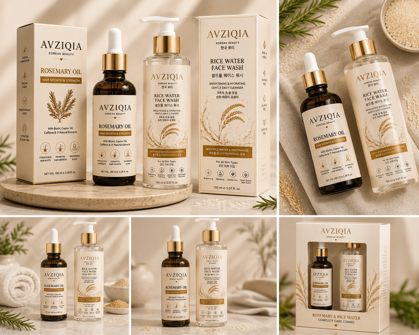 AVZIQIA Rice water facewash & Rosemary Oil | | Avziqia Korean Beauty